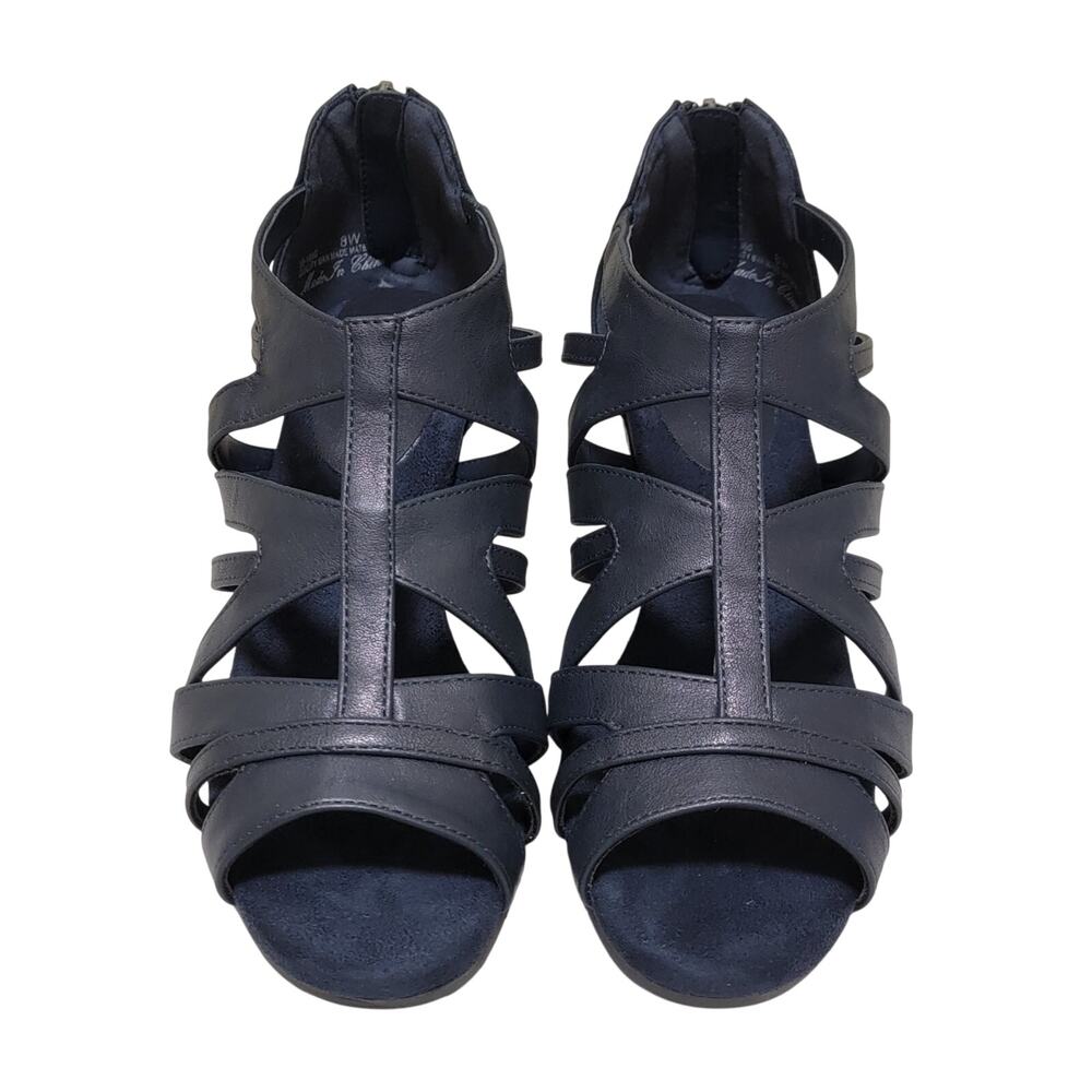 Easy Street Women Amaze Caged Strappy Sandals Size US 8W Dark Navy Blue - Picture 3 of 6
